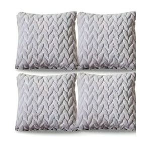 Genérico - Pack De 4 Fundas De Cojines Diseño Espiga 45Cm X 45 Cm Gris