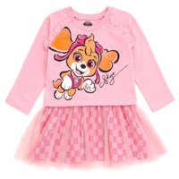 Vestido Paw Patrol Skye Para Niñas Pequeñas, De Felpa Francesa, Rosa, 4T