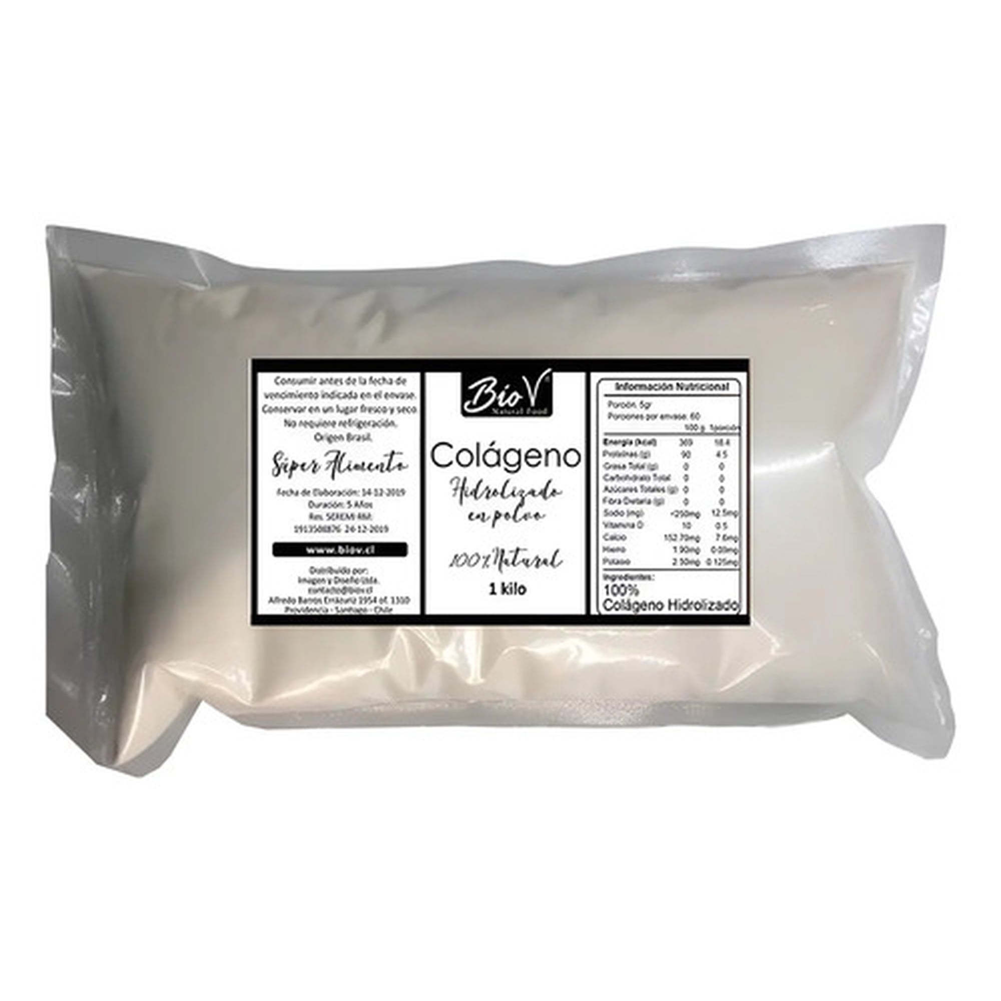Colágeno Hidrolizado 1 Kg Suplemento Nutricional Biov Colageno