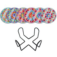 Magideal - Posavasos De Pintura Diy Con Mandala, Posavasos Para Bebidas, Manualidades Creativas, Posavasos Artísticos Hechos A Mano Para Adultos, Mesa De Comedor B