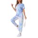 thumbnail image 4 of Conjunto de Pijama Tie Dye para Mujer INSPIRE CHIC Mezcla de Algodón Suave Manga Corta Ropa de Descanso con Bolsillos M Multicolor, 4 of 6