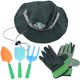 thumbnail image 3 of Juego de herramientas de jardinería JOYIN para niños de 6 piezas con guantes, gorro y pala, color verde, 3 of 6