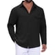 thumbnail image 1 of INSPIRE CHIC Camisa Texturizada a Cuadros para Hombre Camisa Casual de Bolsillo Sólido de Manga Larga XL Negro, 1 of 6