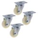 thumbnail image 2 of Paquete De 4 Uds. Ruedas Giratorias De Placa Giratoria De PP Blanco De 3'' 90kg 200lbs Resistentes Al Desgaste, 2 of 5