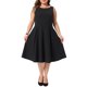 thumbnail image 1 of Vestido de Línea A con Vuelo sin Mangas de Talla Grande para Mujer de Agnes Orinda, Cuello Barco, Vestidos de Oficina con Pliegues y Bolsillos 4X Negro, 1 of 6