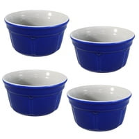 Genérico - Pack 4 Bowl De Cerámica -Apto P/Horno - 9Cm Diámetro - Bl/Az - R055