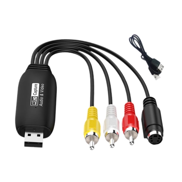 Tarjeta de captura de vídeos AV a USB 2,0, convertidor analógico a Digital, convertidor de Audio y vídeo para Juegos de para PC, enseñanza, reuniones Masculino