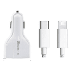 Genérico - Adaptador Cargador Auto Celular + Cable Usb-C To Lightning