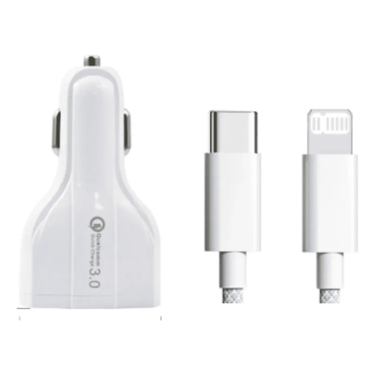 Genérico - Adaptador Cargador Auto Celular + Cable Usb-c To Lightning