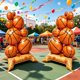 thumbnail image 4 of Globos de foil de baloncesto Sumetamii de 106 cm, 2 piezas, decoración para fiesta, 4 of 7