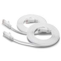 Cable Ethernet Busohe Cat6, 15 Pies, 2 Unidades, Blanco Plano, Rj45