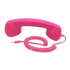 Magideal - Auricular De Teléfono Celular Vintage /3.5Mm /Comfort/ Classic/ Mini Receptor De Teléfono Celular Micrófono Altavoz Teléfono Celular Teléfono Intelige Rosa Roja