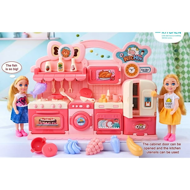 Set de Cocina y Muñecas Juguete Didáctico Mini Kitchen Lider