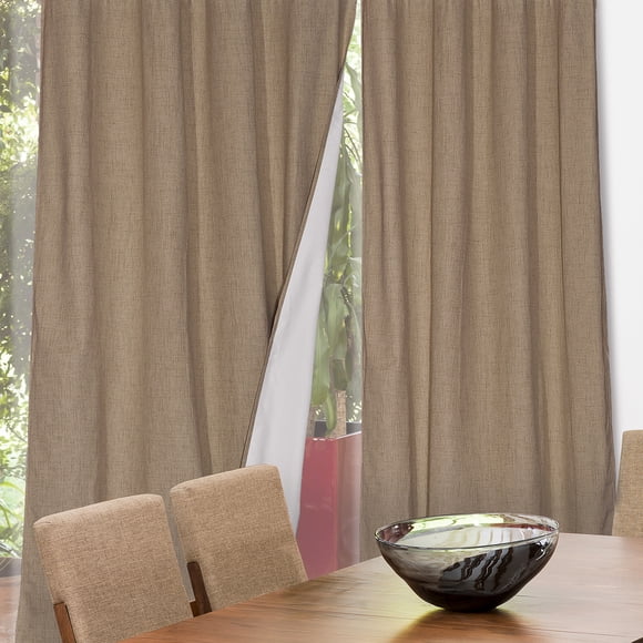 Set 2 Cortinas Black Out Lino Beige