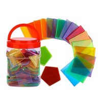 Magideal - Bloques De Patrones Transparentes, Juguetes Educativos De Aprendizaje, Práctica De Patrones De Clasificación, Juego Sensorial, Bloques De Arcoíris Par