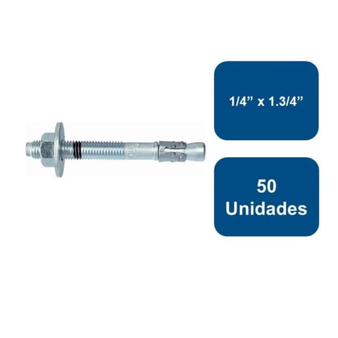 Anclajes - Perno Anclaje 1/4"" X 1.3/4"" 50Un.