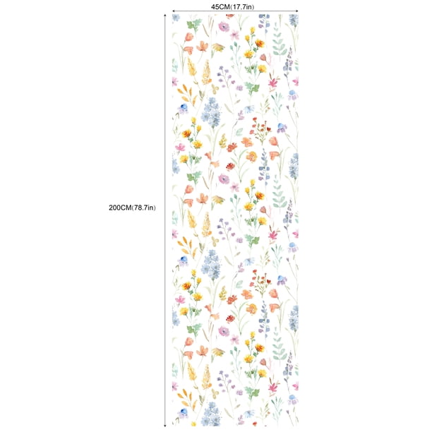 1pc Various Flowers Wallpaper, Home Decoration Wallpaper, Fresh Small Floral Flower Plant Wallpaper, Vinyl Self-Adhesive Waterproof Wall Sticker, 17.7in*78.7in