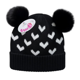 thumbnail image 1 of GORRO DE LANA INFANTIL DISEÑO CORAZONES CON CHIPORRO Y POMPONES BEBE UNISEX, 1 of 3