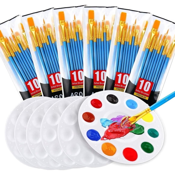 Set Pinceles 60 Piezas 6 Paletas Multiuso