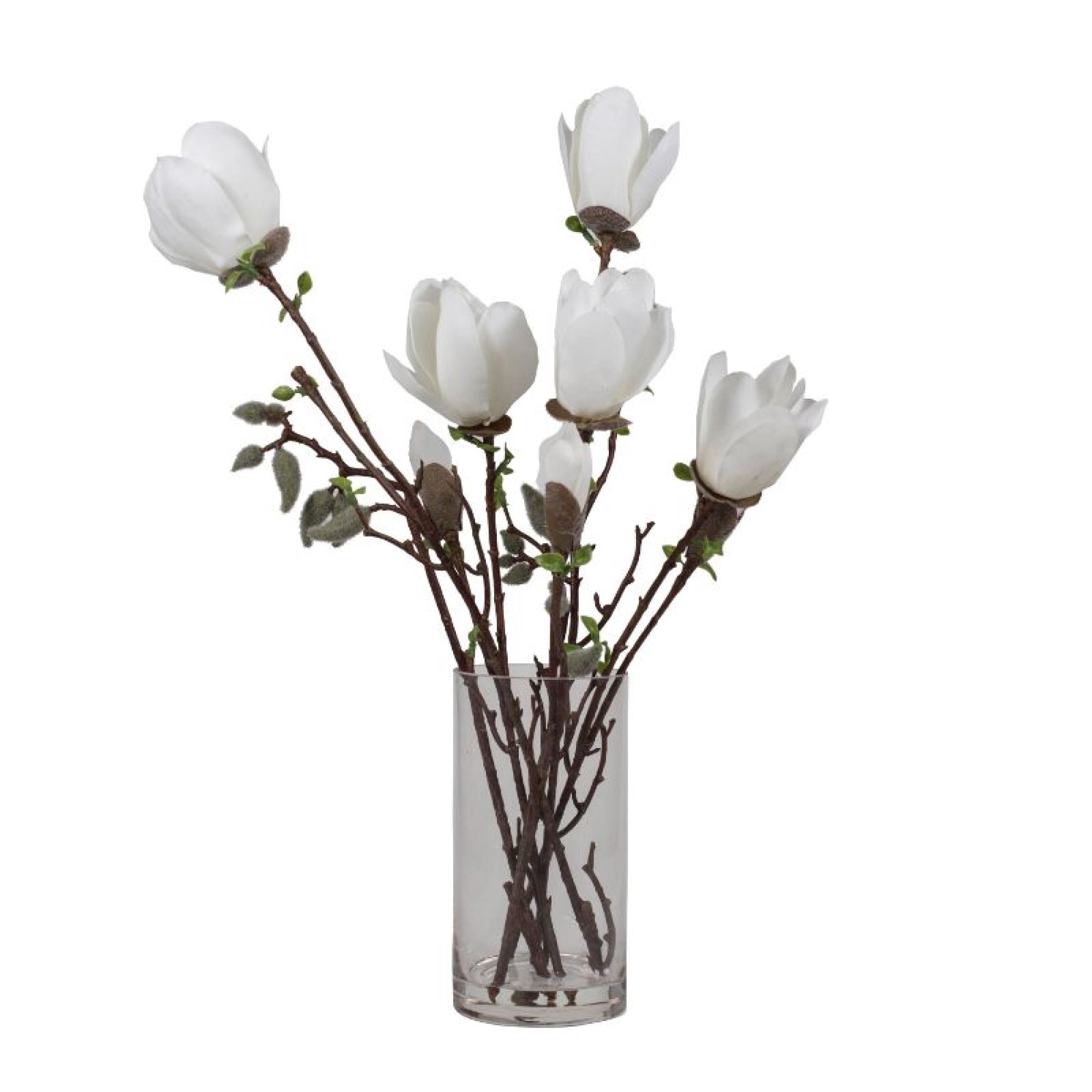 Flor Magnolias Decorativa Florero 52 cm