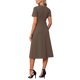 thumbnail image 3 of INSPIRE CHIC Vestido de maternidad para el Día de la Madre de mujer, línea A, cuello redondo, manga corta, elástico, verano, oficina, trabajo, midi, embarazo, M marrón, 3 of 6