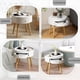thumbnail image 3 of 18"H Nightstand with Storage Drawer & Oak Legs Bedside Table, Sofa Side Coffee Table for Bedroom, Living Room, White, 3 of 3