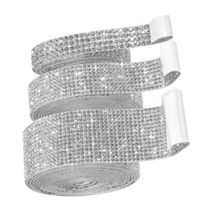 Bothyi - 3 Rollos De Cintas Autoadhesivas De Diamantes De Imitación De Cristal Para Decoración Diy Plateada