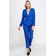 thumbnail image 1 of Saronite Conjunto de Blazer Formal Corto con Cuello en V, Manga Larga y un Solo Botón con Pantalón a Medida, Color Azul Real (para Mujer), 1 of 3