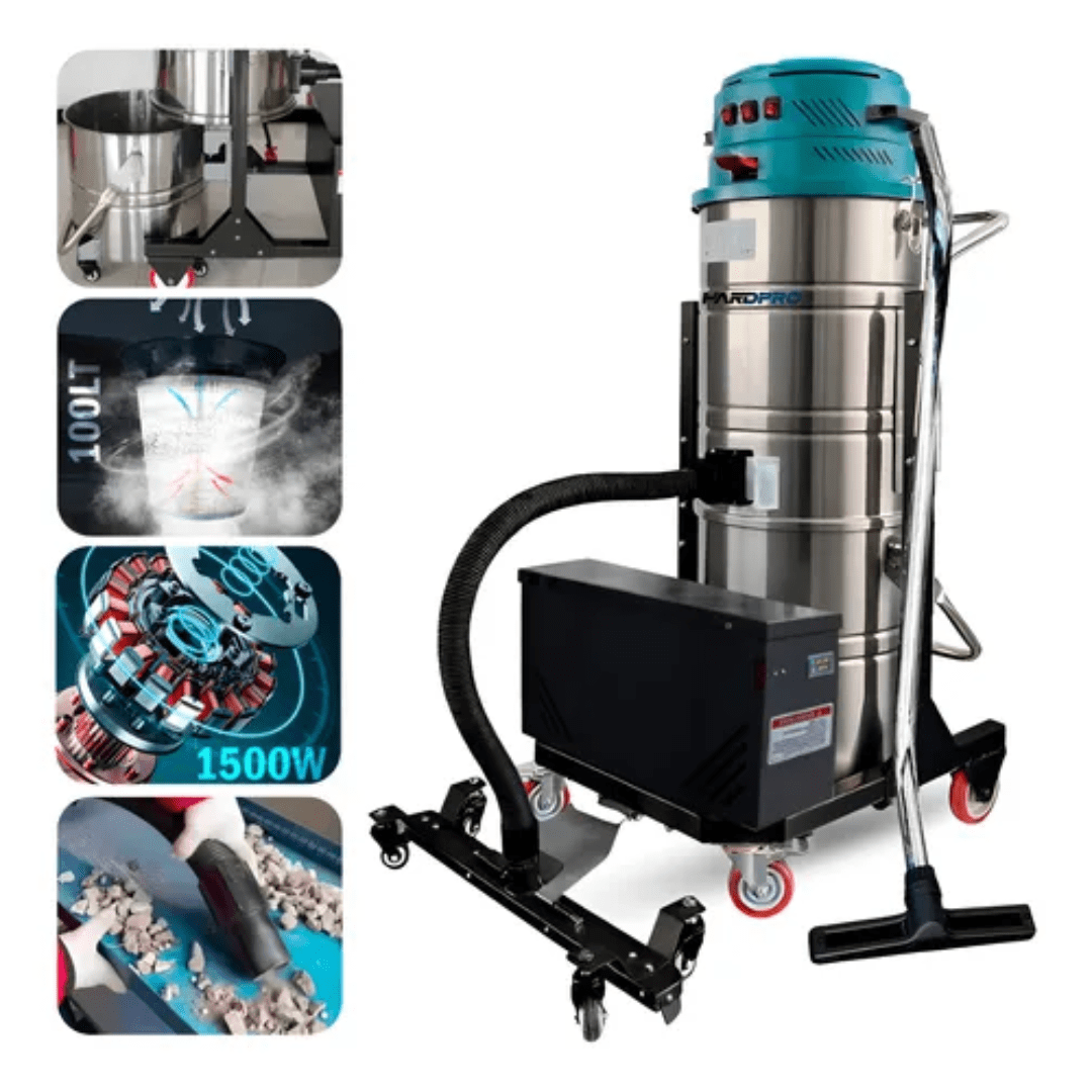 Genérico - Aspiradora Industrial Hardpro 1500w Inalambrica 100l 40mm Verde