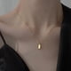 thumbnail image 4 of Collar con Dije de Barra Rectangular Pequeña Chapado en Oro de 18K para Mujer, Cadena Satélite Delicada con Cuentas con Cadena Principal de 40 Cm + Extensor de 5 Cm, Joyería Minimalista para Capas, 4 of 5