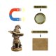 thumbnail image 4 of Set de 3 imanes decorativos vintage para bisagra de puerta con cabeza de gato, 4 of 7