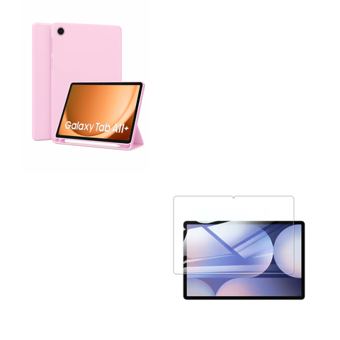 Joigo - Funda Smart Cover Para Tablet Samsung A11 Plus Con Lamina Rosado