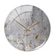 thumbnail image 4 of Reloj De Pared De Estilo Nórdico Textura De Mármol Redondo Funciona Con Pilas Para Oficina Gris, 4 of 5