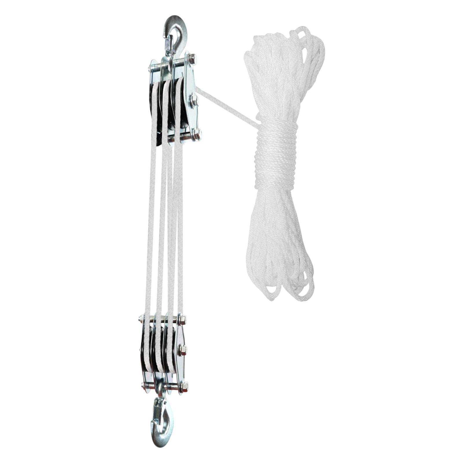 Ioensy - Polipasto De Cuerda Con Polea Para Elevación Pesada Sistema De Polea De Polipasto Cuerda De 15 M