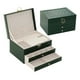 thumbnail image 1 of Caja De Joyería De Cuero - Organizador Joyas verde oscuro De 3 Capas, 1 of 8