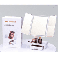 Genérico - Espejo Maquillaje Plegable Luz Ajustable Fría/Cálida