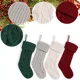 thumbnail image 5 of Medias navideñas grandes de punto de 45 cm para colgar en la chimenea, ideales para decorar las fiestas familiares (burdeos, marfil, 6 unidades), 5 of 5