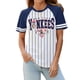 thumbnail image 2 of Camiseta Talovee para el día del partido de béisbol con cuello en V para mujer, azul, talla M, 2 of 3