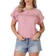thumbnail image 1 of INSPIRE CHIC Blusas con Ojales para Mujer de Manga Corta Hueco Verano Elegante Casual Top M Rosa, 1 of 6