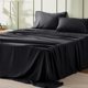 thumbnail image 1 of Juego de sábanas Bedsure California King, 4 piezas, poliéster negro, 1 of 7