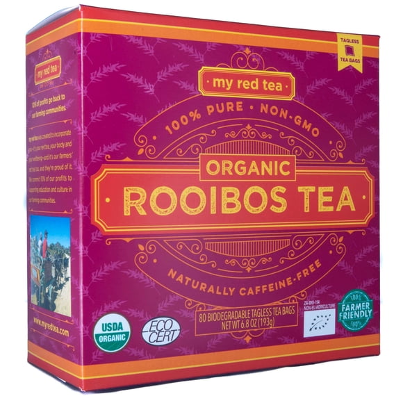 Té My Red Tea Rooibos Orgánico 80 Bolsitas 200 g Sin Cafeína
