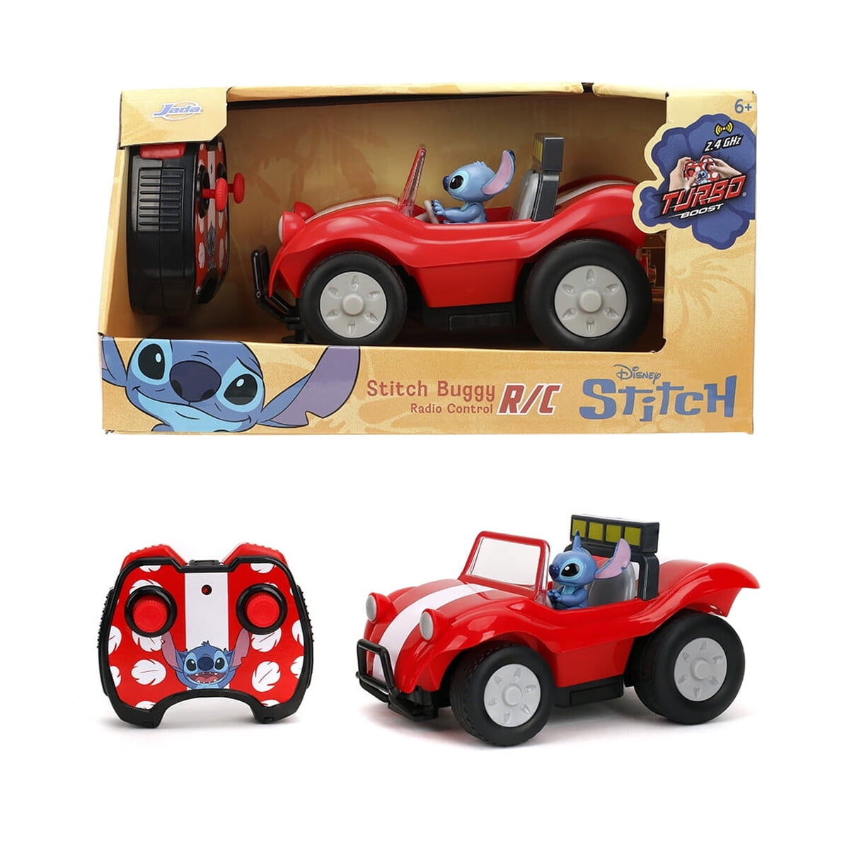 Auto Control Remoto Disney Stitch Buggy Jada 124 Rojo