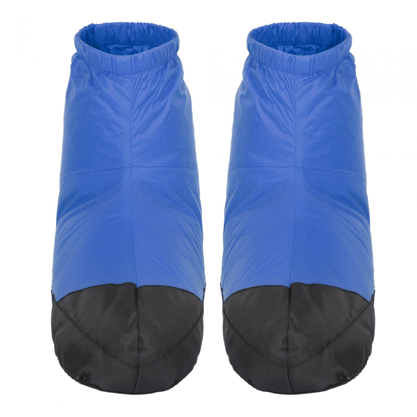 Magideal - Botines De Plumas, Zapatillas, Calcetines Para Dormir, Calcetines Cálidos Impermeables, Botas De Plumas Para Acampar, Esquí, Snowboard, Zapatos De Color Azul L