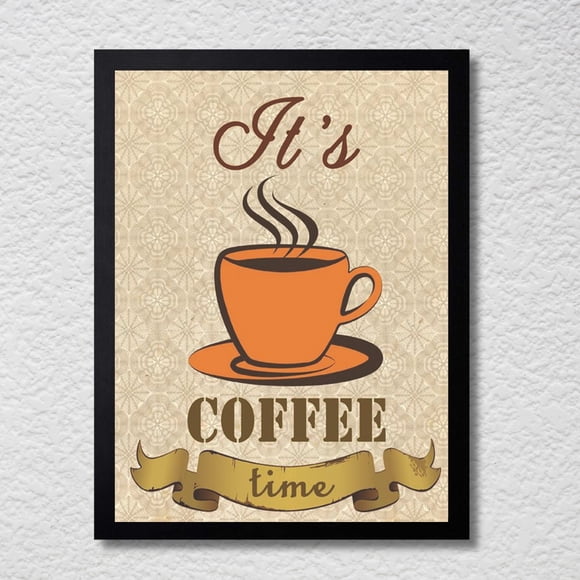 Cuadro Decorativo 35x45 Marco Negro Tiempo de Café