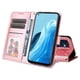thumbnail image 2 of Funda tipo cartera FOXDOCK para OPPO Find X5 Lite , diseño girasol en relieve, cuero PU, cierre magnético, soporte y tarjetero, 2 of 5
