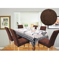 Genérico - Pack De 6 Fundas Cubre Sillas De Comedor Flores Café