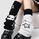 thumbnail image 3 of Calentadores de piernas para mujer, calentadores de tobillo con estampado de calavera gótica, calentadores de punto de doble uso, calcetines de invierno para niñas y mujeres., 3 of 7