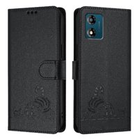 Funda Tipo Cartera Foxdock Para Motorola Moto E13 2023 4G Con Soporte, Ranuras, Rfid, Diseño De Gato