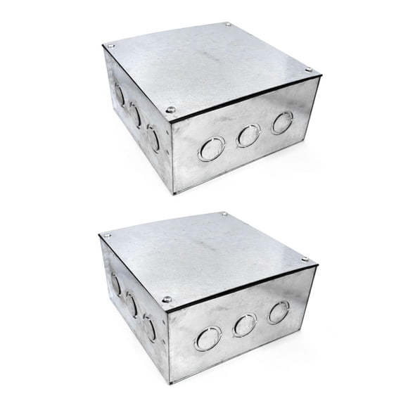 Pack 2 Caja Estanca Metálica Pre-galva C/sello 200x200x100mm Galvanizada