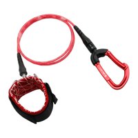 Magideal - Cordón De Apnea Ajustable De Material Acero Inoxidable Con Muñequera De Buceo Profesion Cuerda De Seguridad Para Ejercicio Subacuáticos Apnea , Rojo